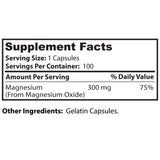 Dr Clark Store Magnesium Oxide supplement facts