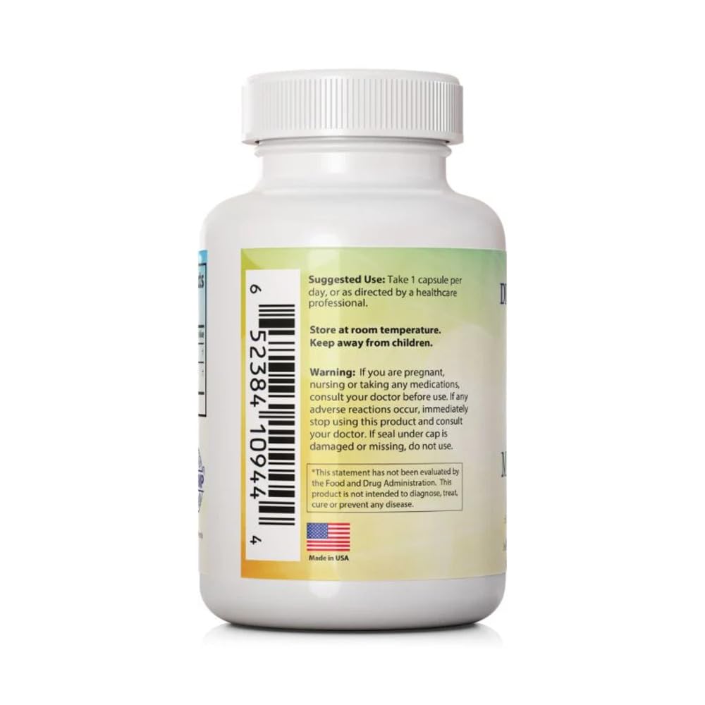 Dr Clark Store Mimosa Pudica Goldenseal Capsules with a measuring spoon