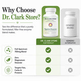 Dr Clark Store Multi-Enzyme daily Support Capsules 700mg capsules in hand