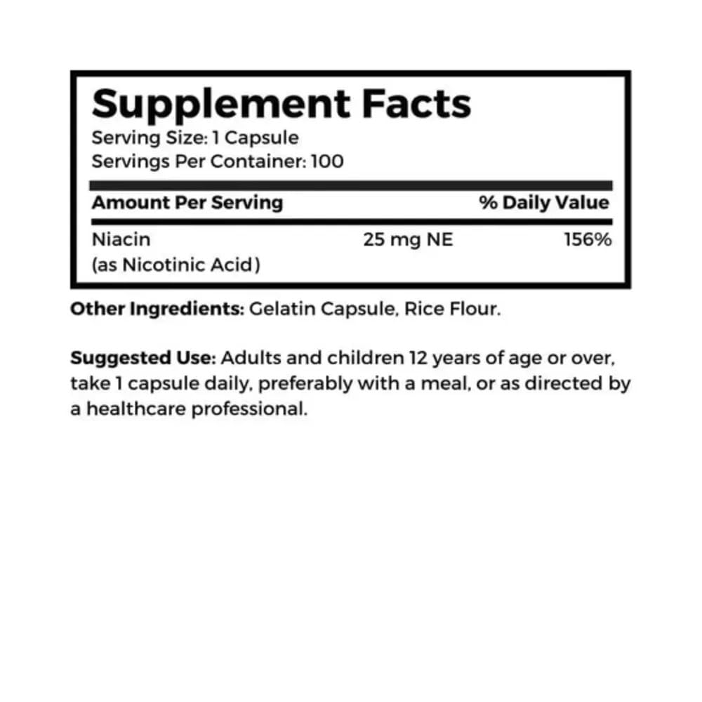 Dr Clark Store Niacin B3 Supplement 25mg side view