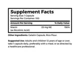 Dr Clark Store Niacin B3 Supplement 25mg side view