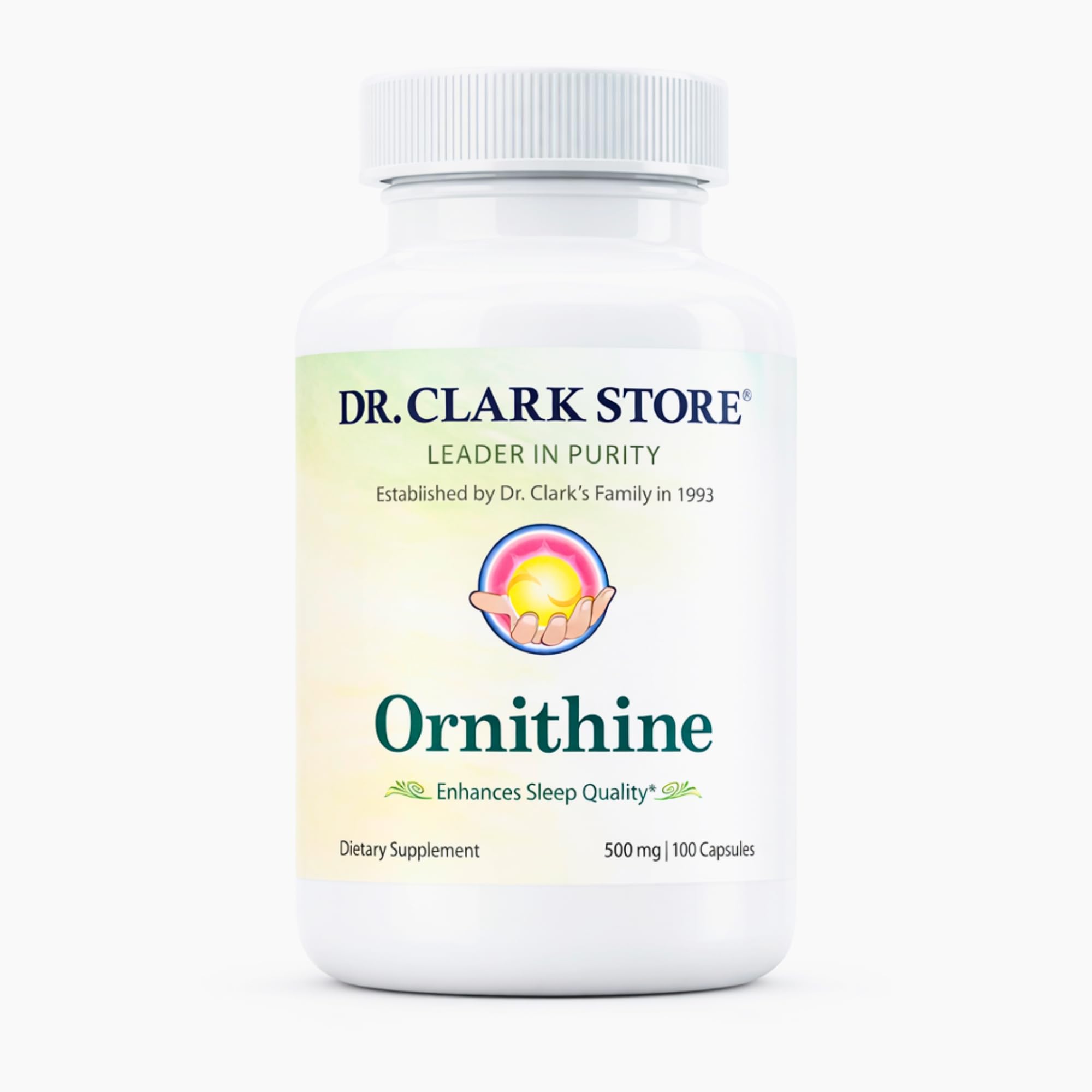 Dr Clark Store Ornithine Supplement 500mg bottle front view