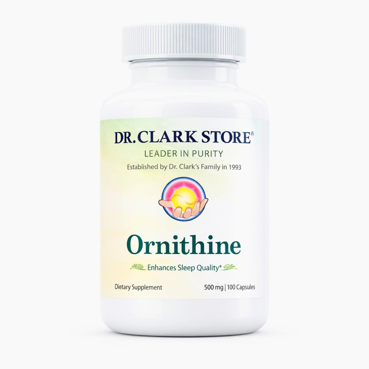 Dr Clark Store Ornithine Supplement 500mg bottle front view