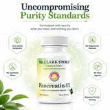 Dr Clark Store Pancreatin 8X Multi-Enzyme Supplement capsule in hand