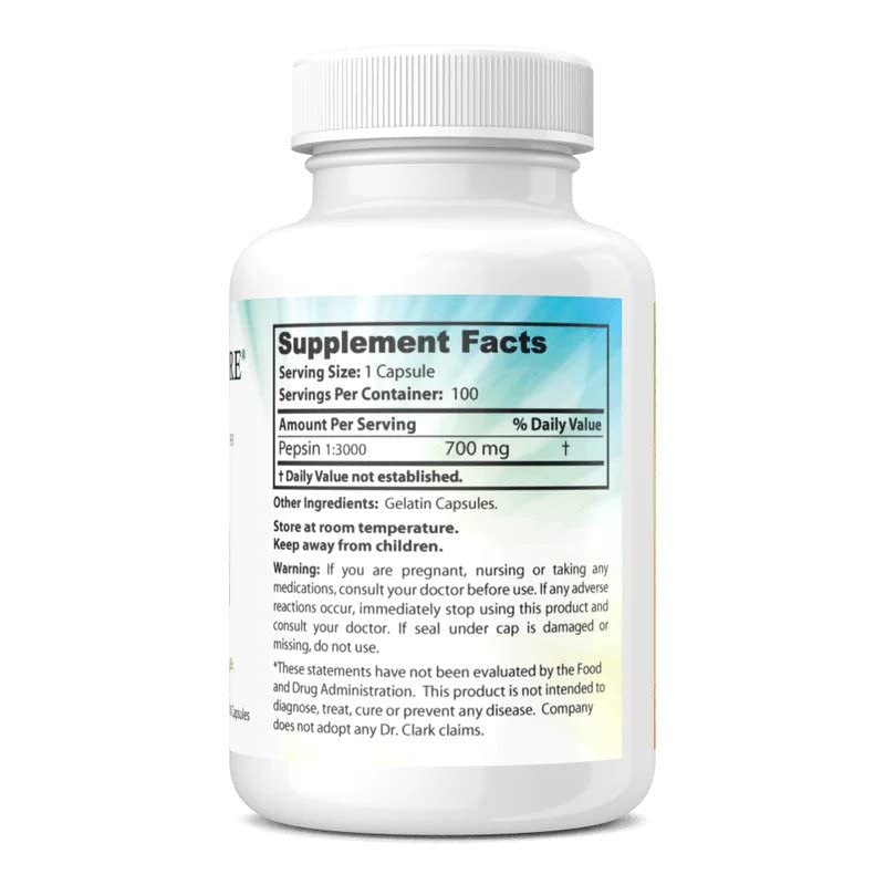Dr Clark Store Pepsin Multi-Enzyme Capsules side view