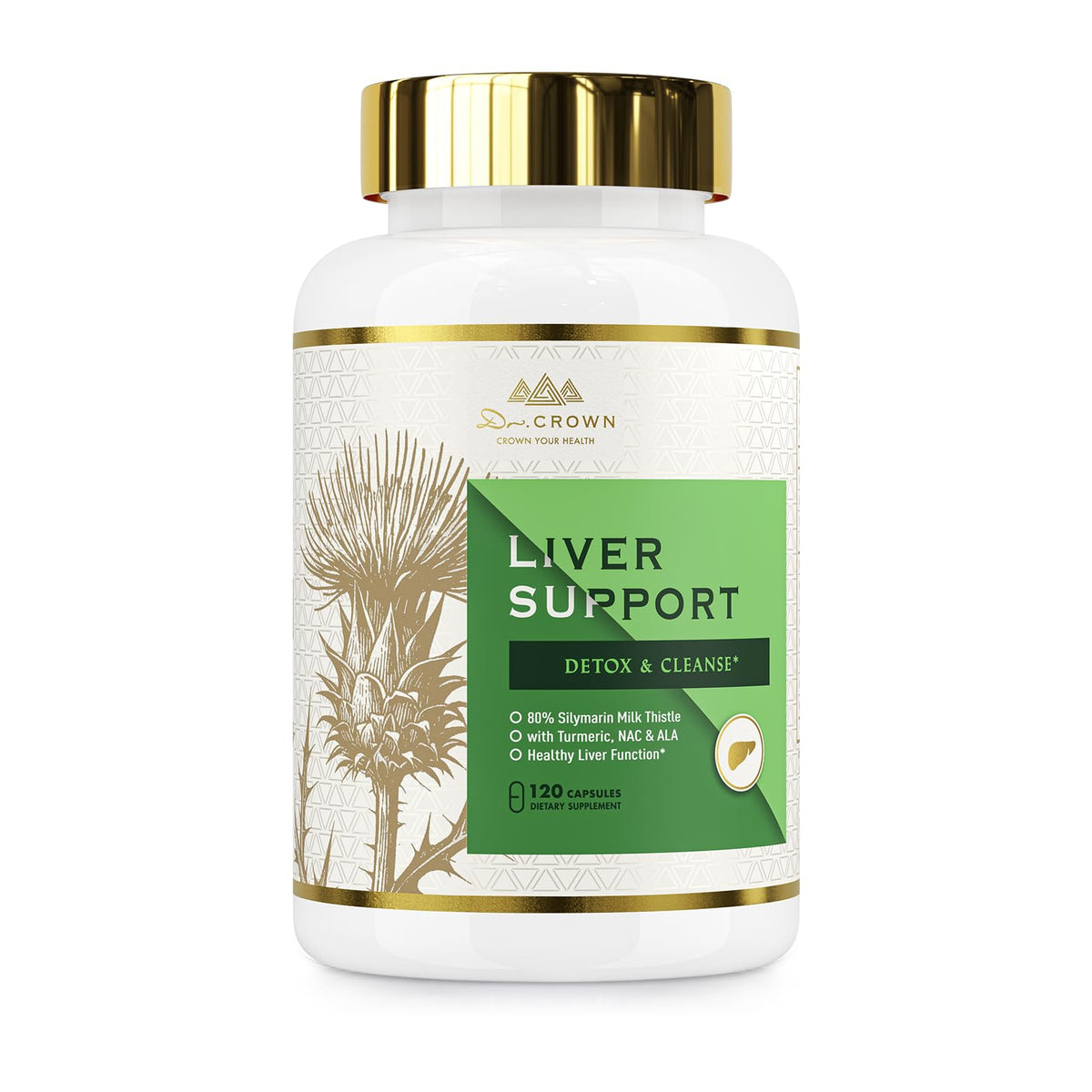 DR. CROWN Milk Thistle Extract Capsules front view