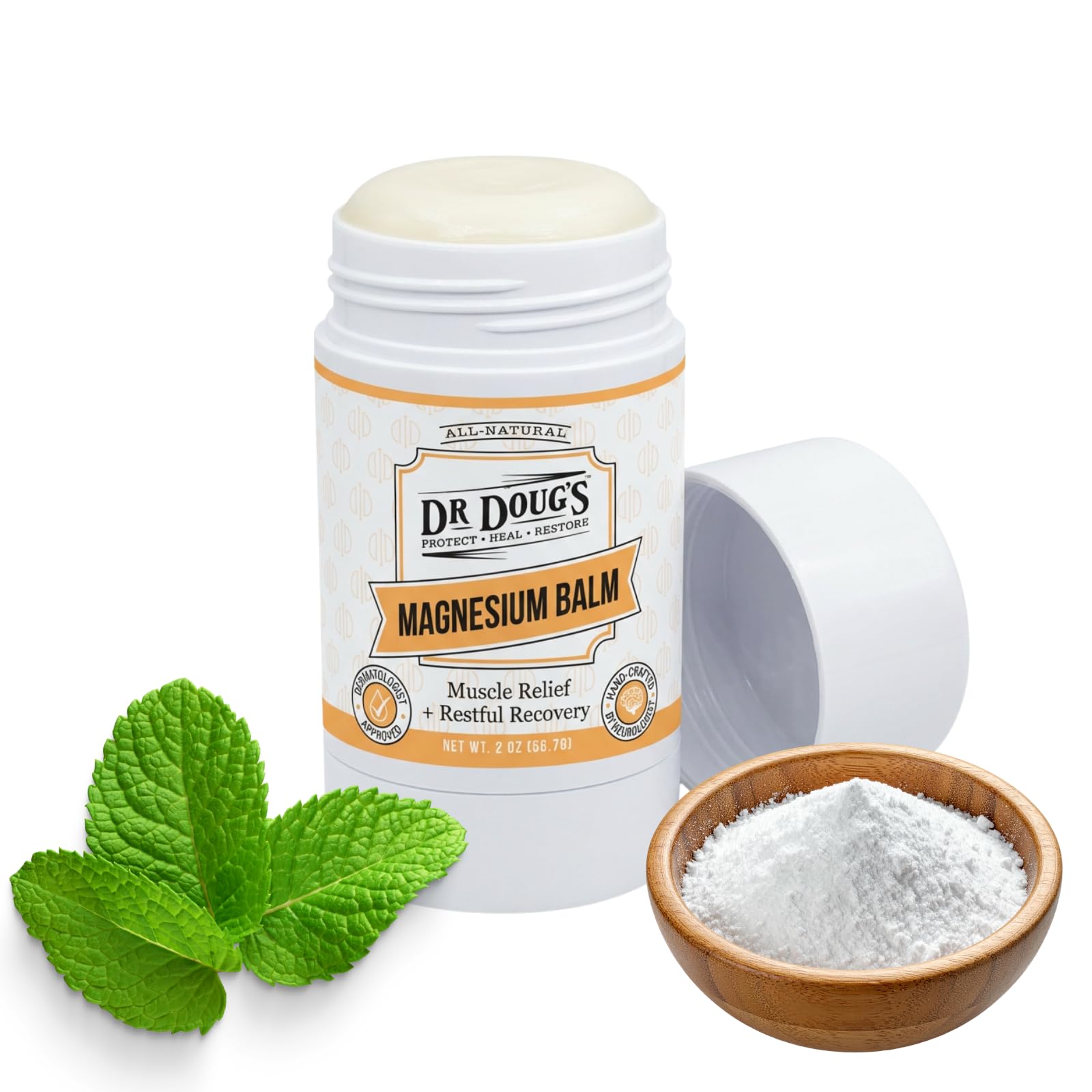 Dr. Doug's Magnesium Balm 132g back view showing ingredients
