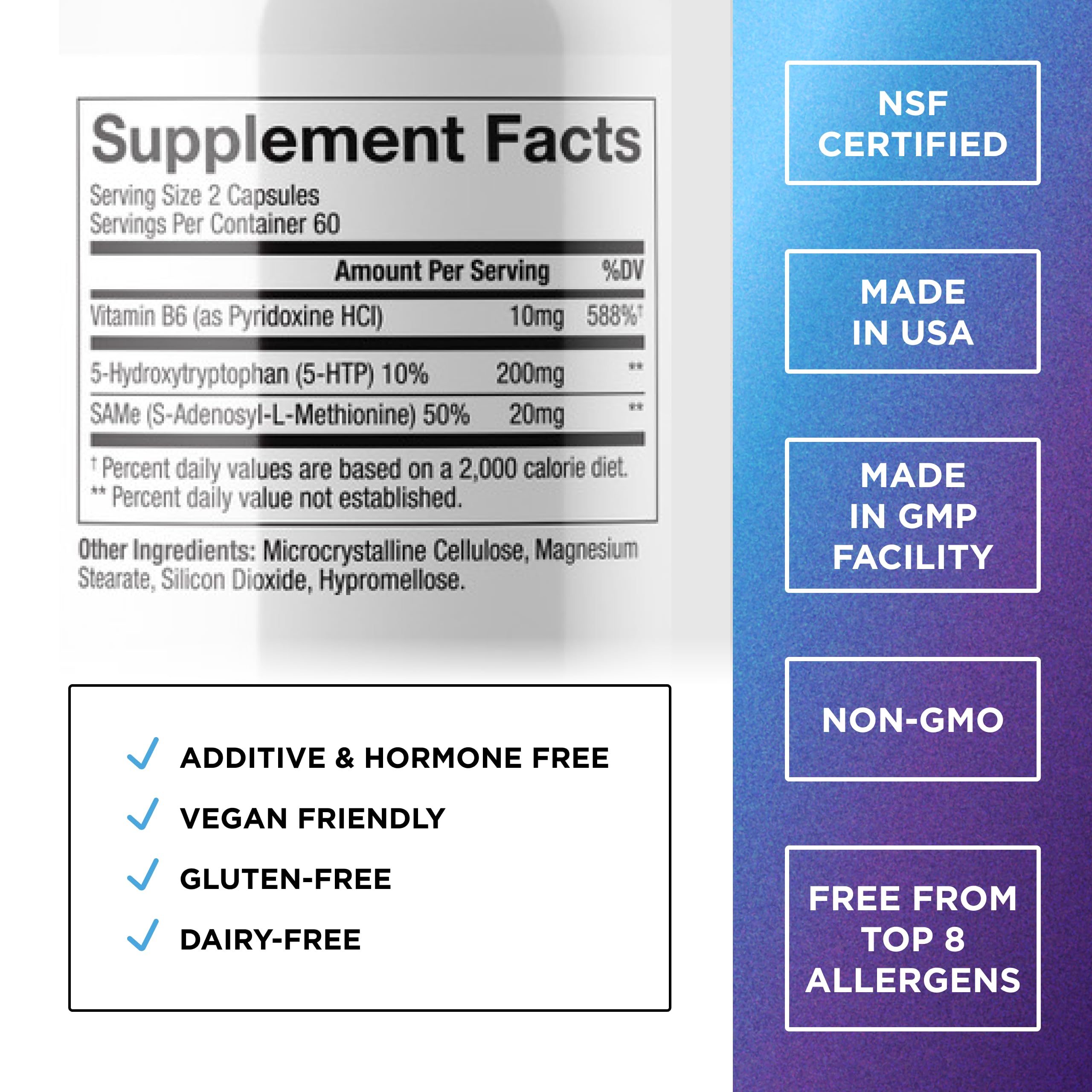 DR. EMIL NUTRITION 5-HTP Plus bottle side view