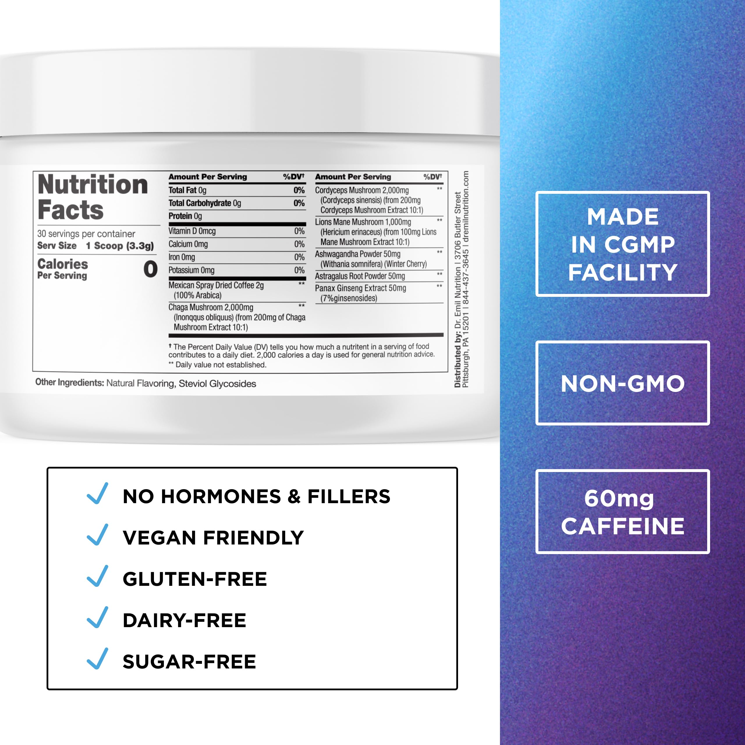 DR. EMIL NUTRITION Adaptogenic Coffee Blend packaging