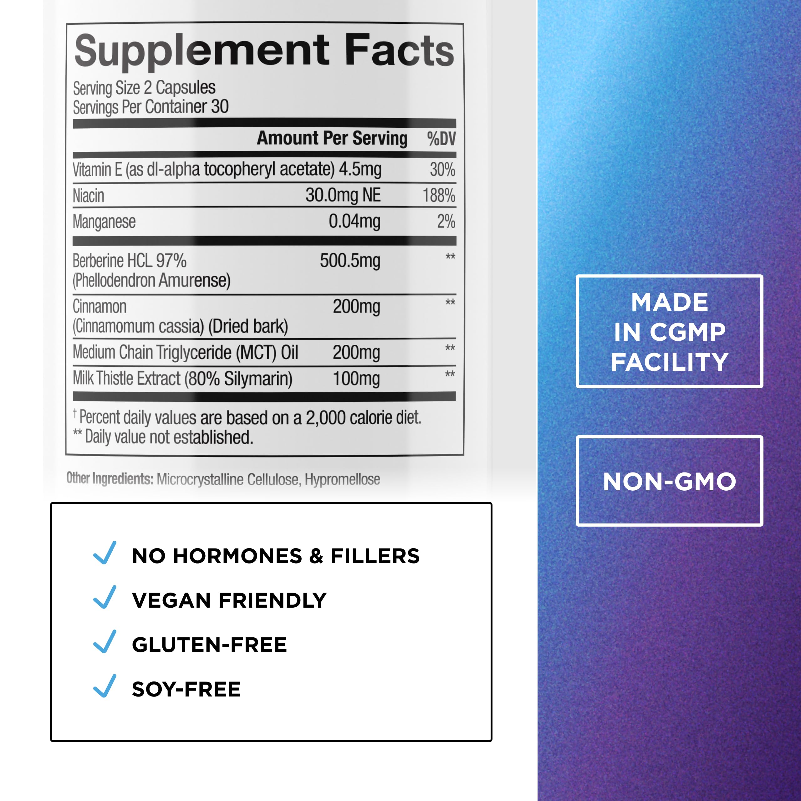 DR. EMIL NUTRITION Berberine HCL Capsules side view