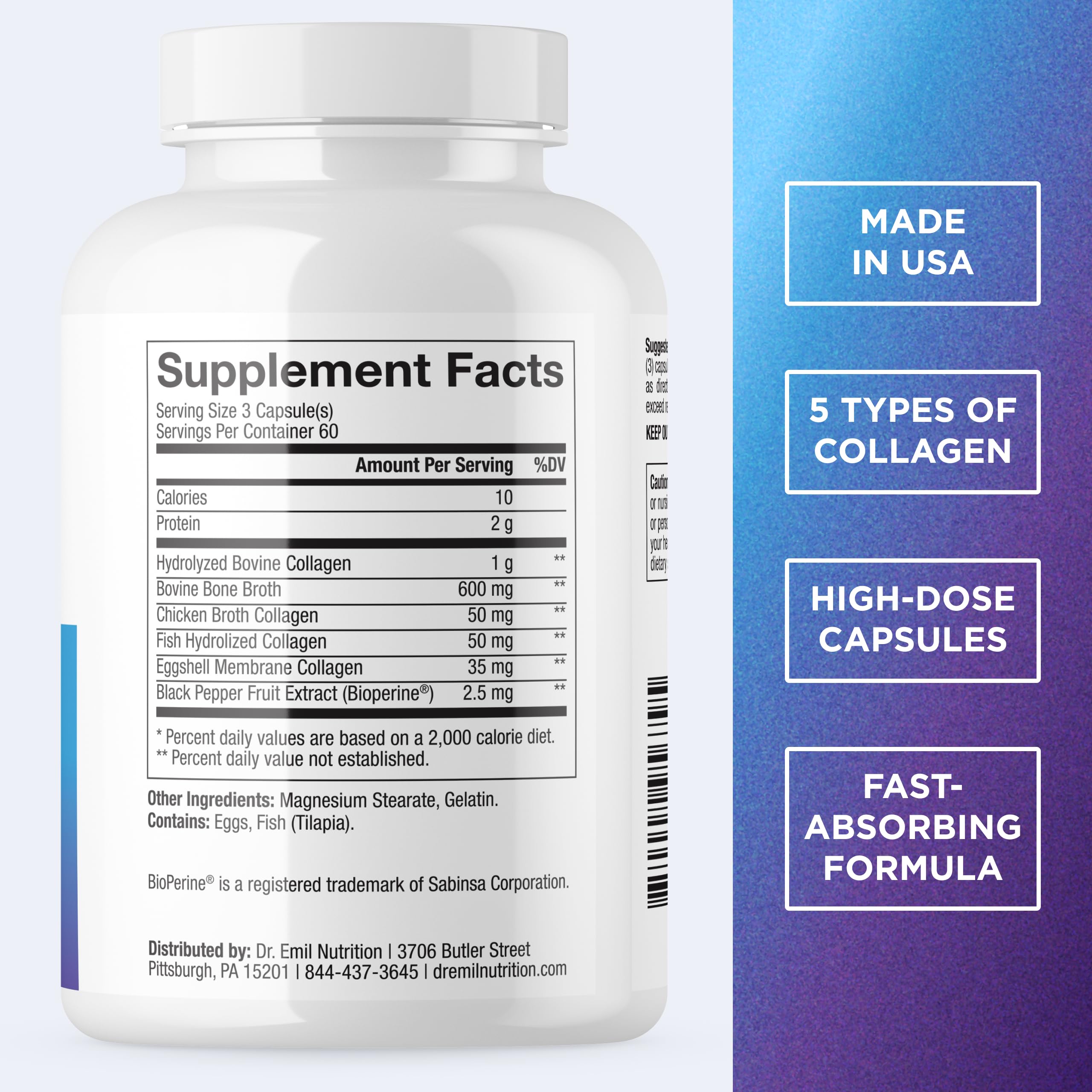 DR. EMIL NUTRITION Multi Collagen Plus 168g side view