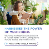 DR. EMIL NUTRITION Mushroom Complex on a wooden table with natural background