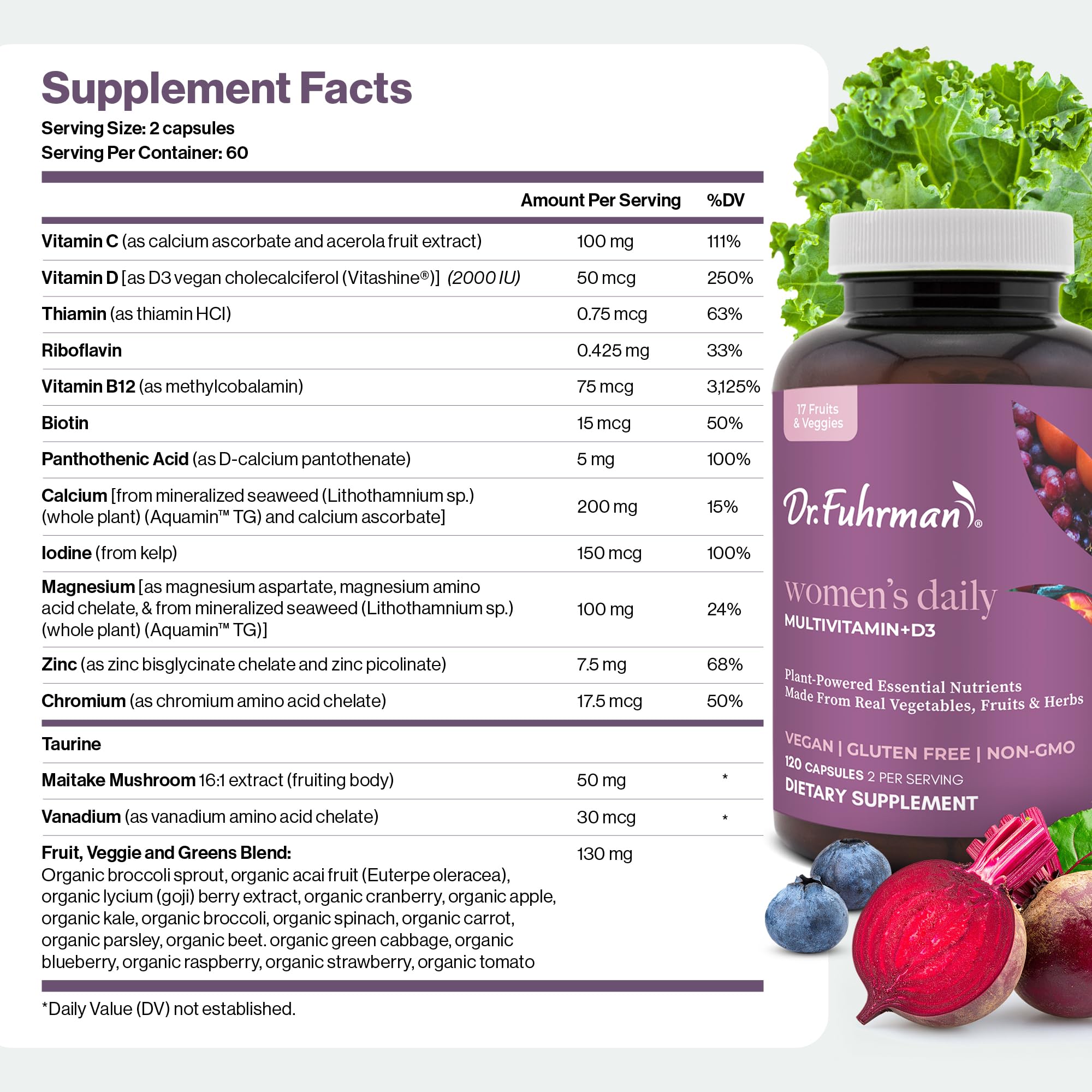 Dr. Fuhrman Women's Daily Multivitamin lifestyle scene with fruits