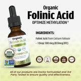 Dr. Green Mom Folinic Acid Drops on a kitchen counter