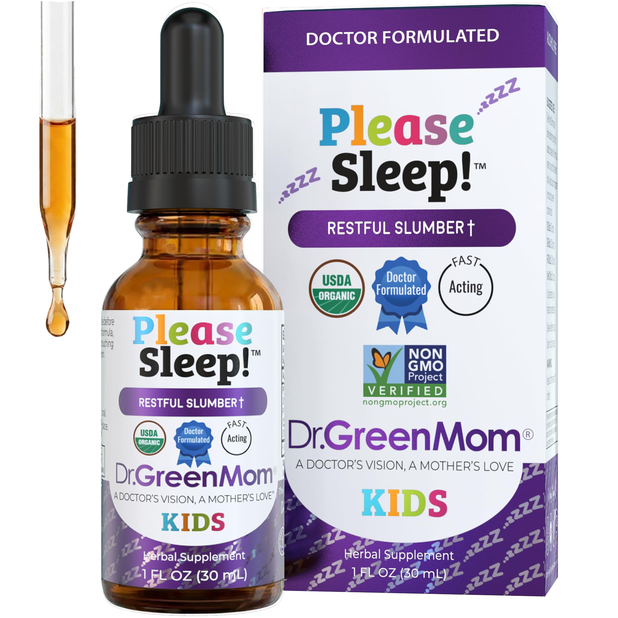 Dr. Green Mom Kids Liquid Drop 1 Fl Oz front view