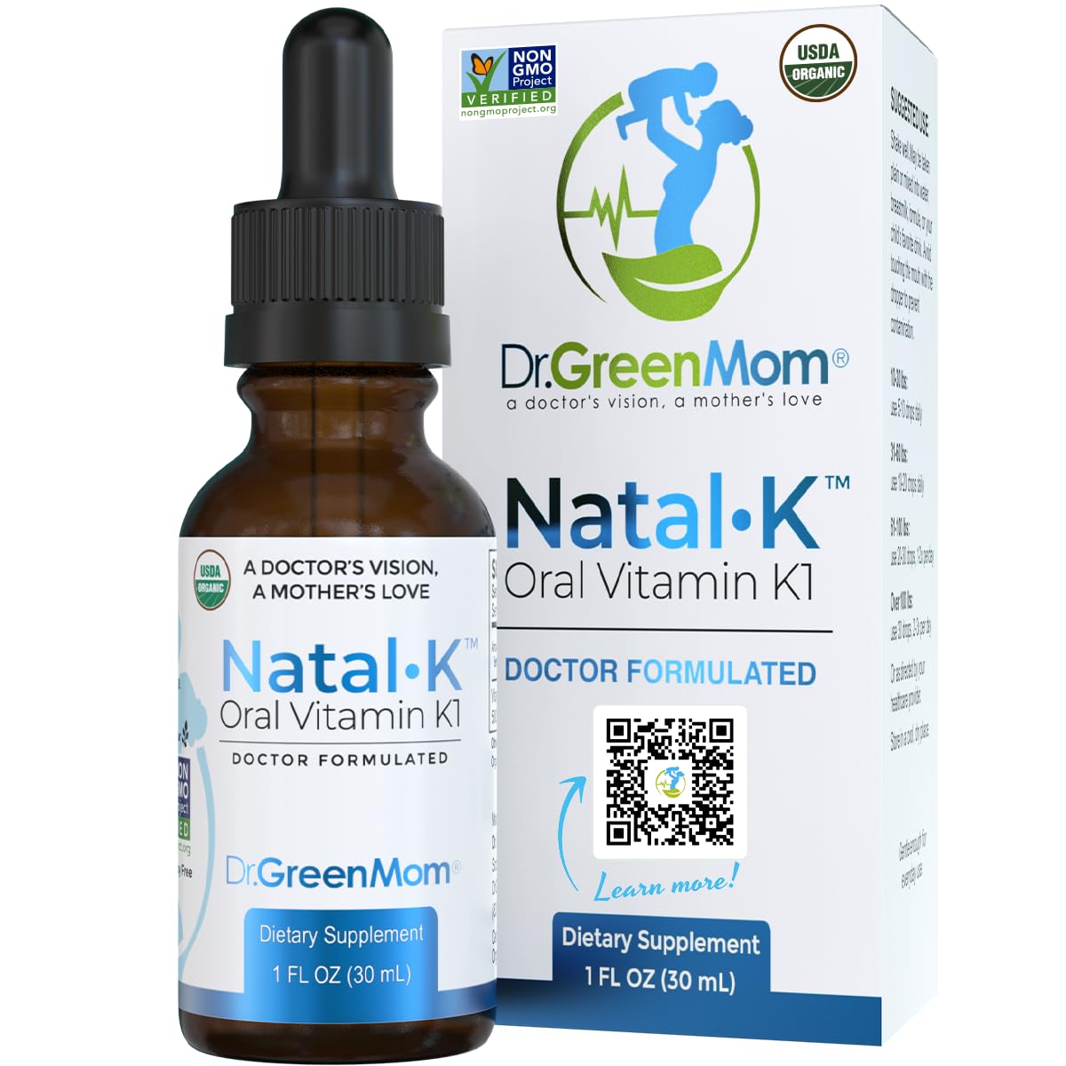 Dr. Green Mom Natal K Vitamin K1 Oral Drops bottle front view