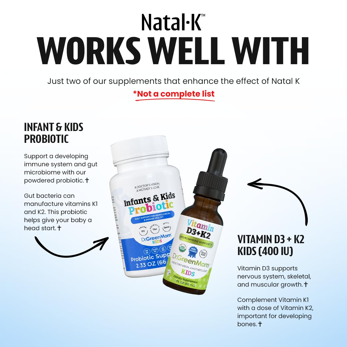 Dr. Green Mom Natal K Vitamin K1 Oral Drops lifestyle scene with baby