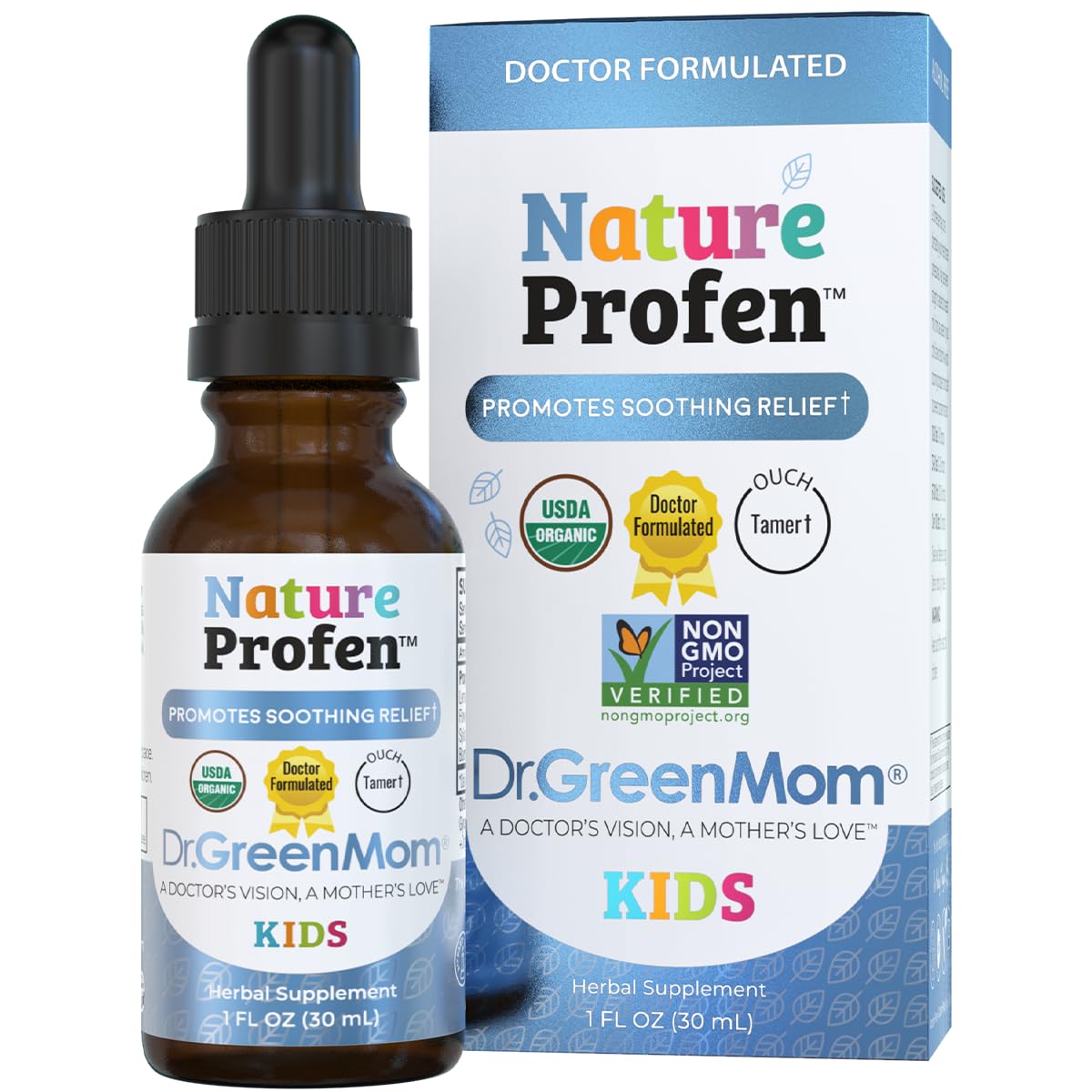 Dr. Green Mom Nature Profen Kids liquid herbal supplement front view