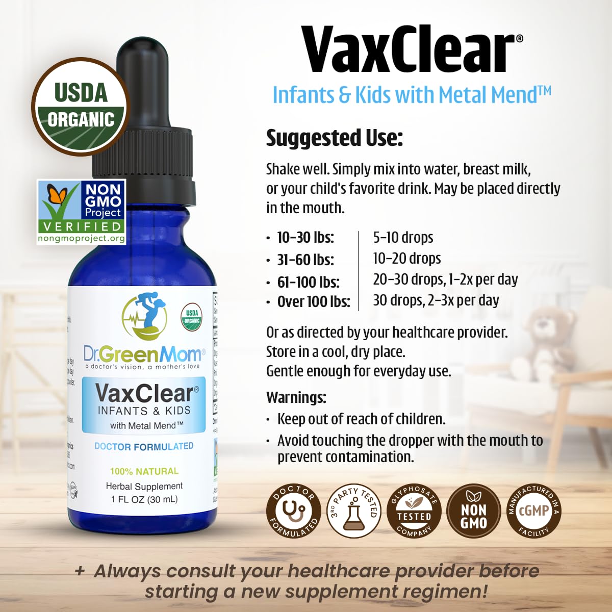 Dr.GreenMom Herbal Liquid Drops for Kids 85g ingredients list