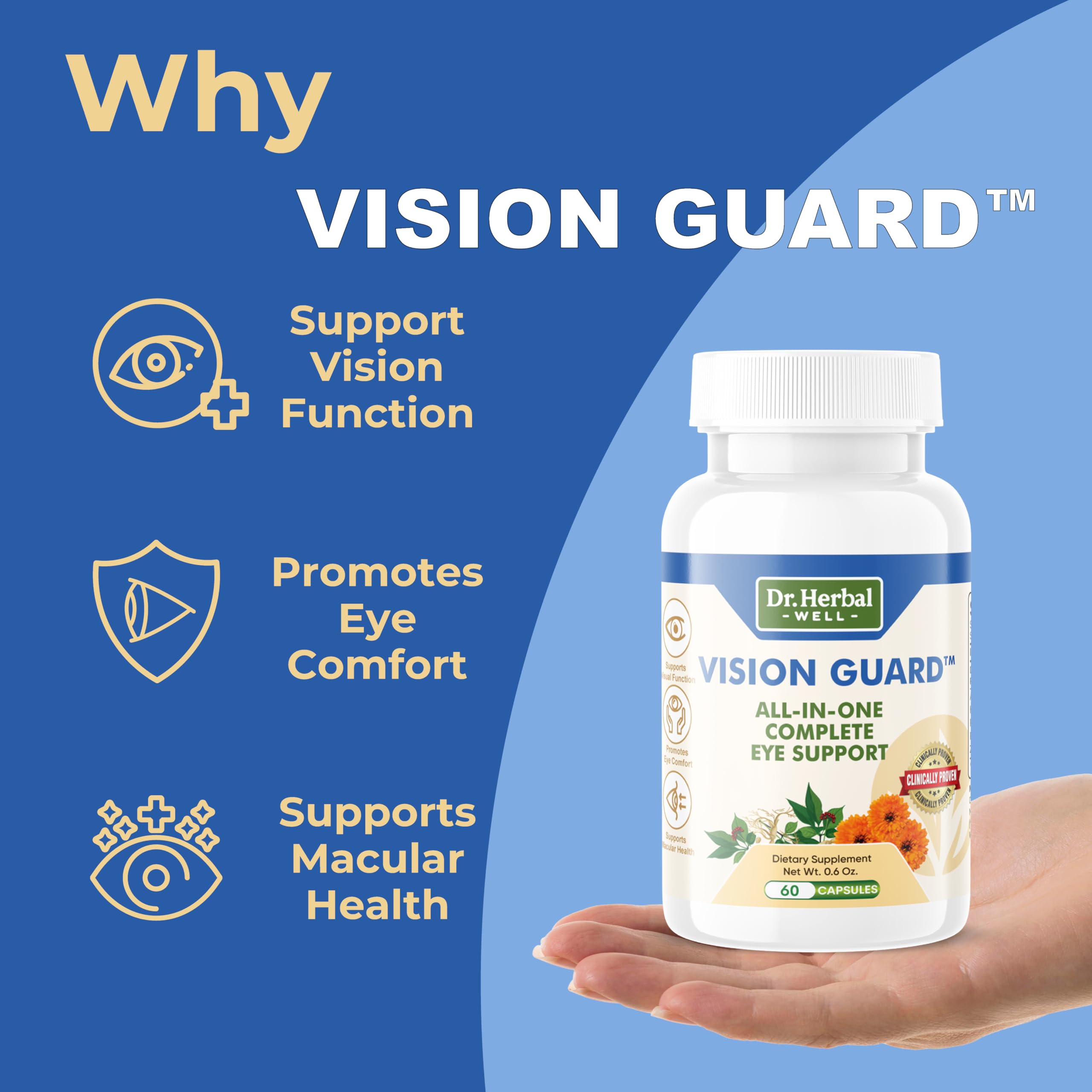 DR. HERBAL WELL Lutein Supplement bottle with cap