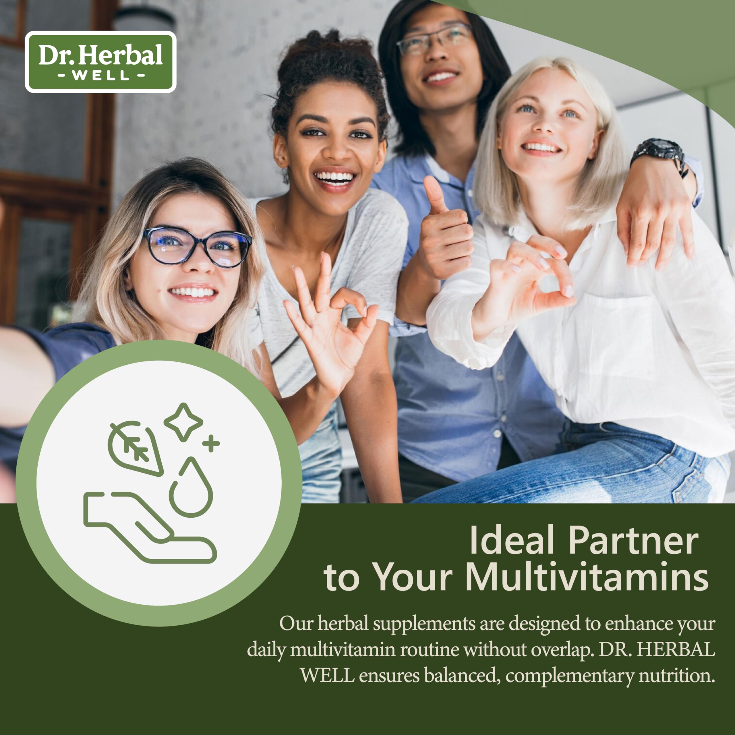 DR. HERBAL WELL Lutein Supplement on a wooden table