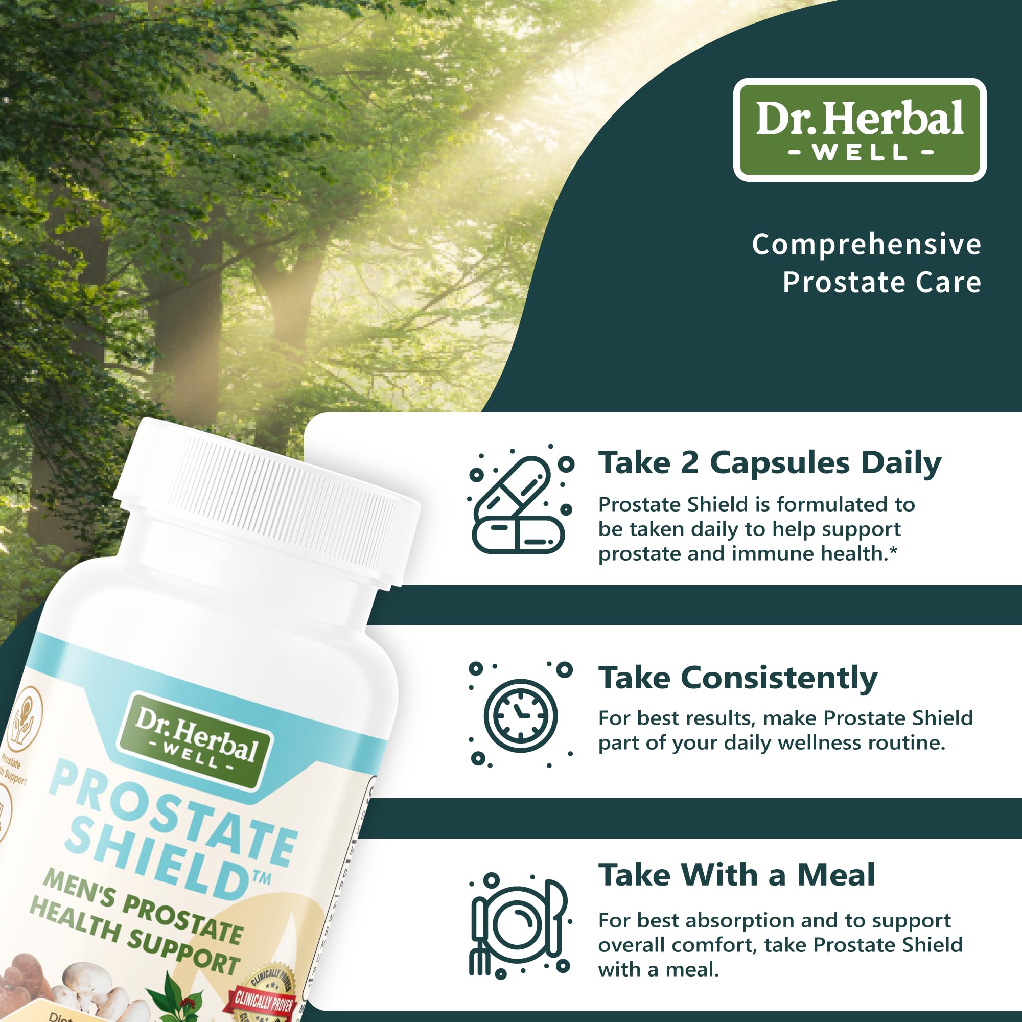 DR. HERBAL WELL Prostate Support Capsules ingredients close-up
