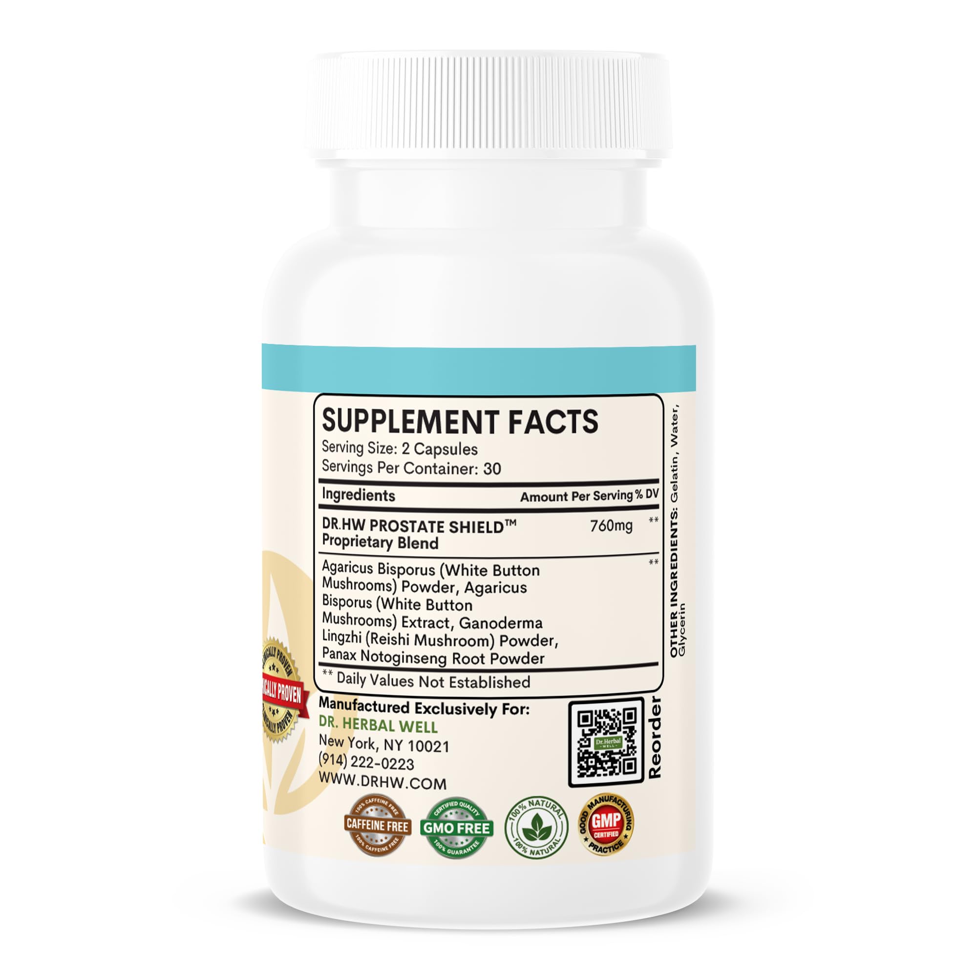 DR. HERBAL WELL Prostate Support Capsules side view
