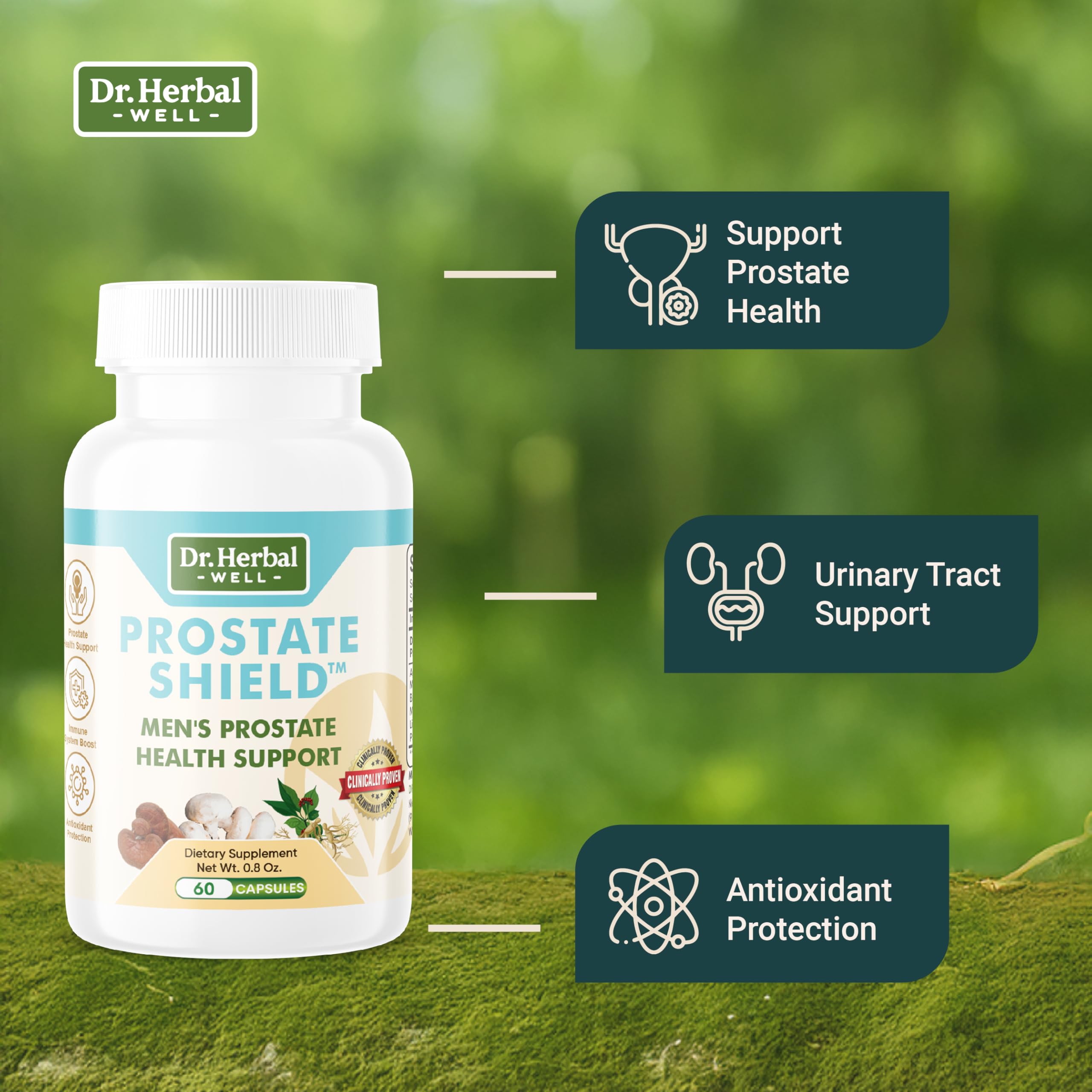 DR. HERBAL WELL Prostate Support Capsules with measuring spoon
