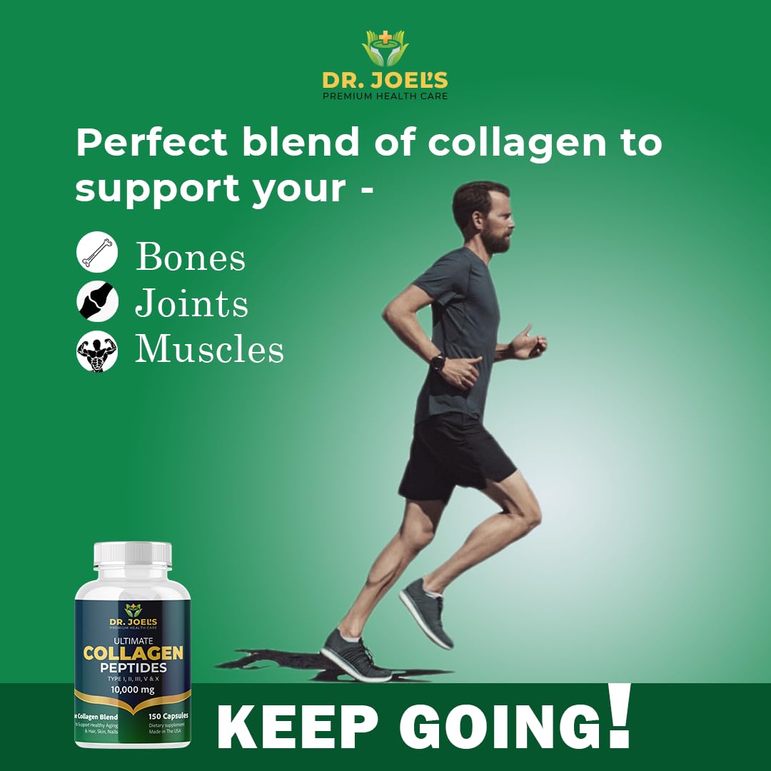 Dr. JOEL'S Collagen Complex 10000mg on a wooden table