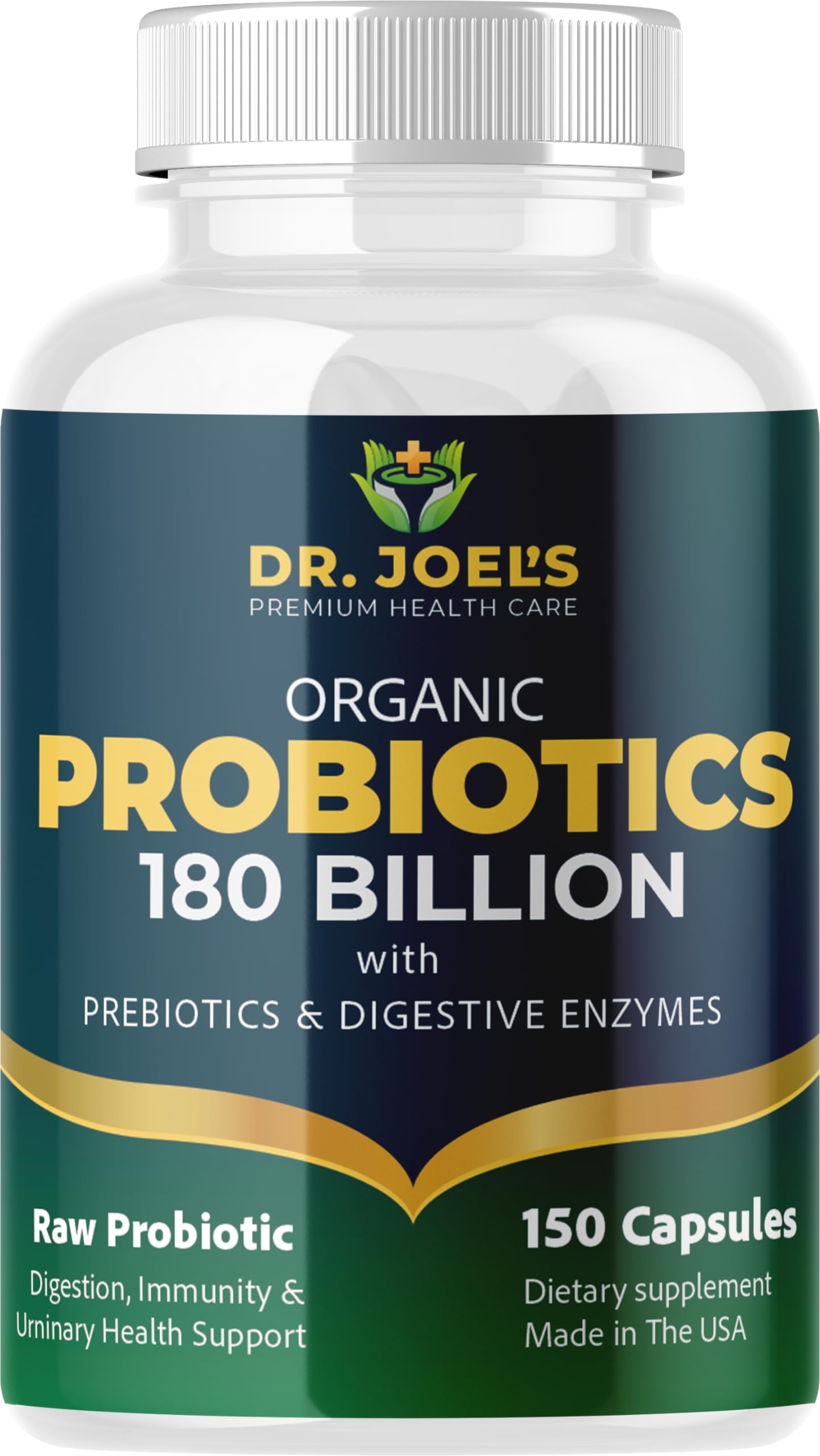 Dr. JOEL'S Probiotics 180 Billion CFU 40 Strains capsule bottle front view