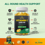 Dr. JOEL'S Vitamin C 2000 with Elderberry ingredients list on packaging