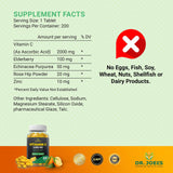 Dr. JOEL'S Vitamin C 2000 with Elderberry side view of tablets