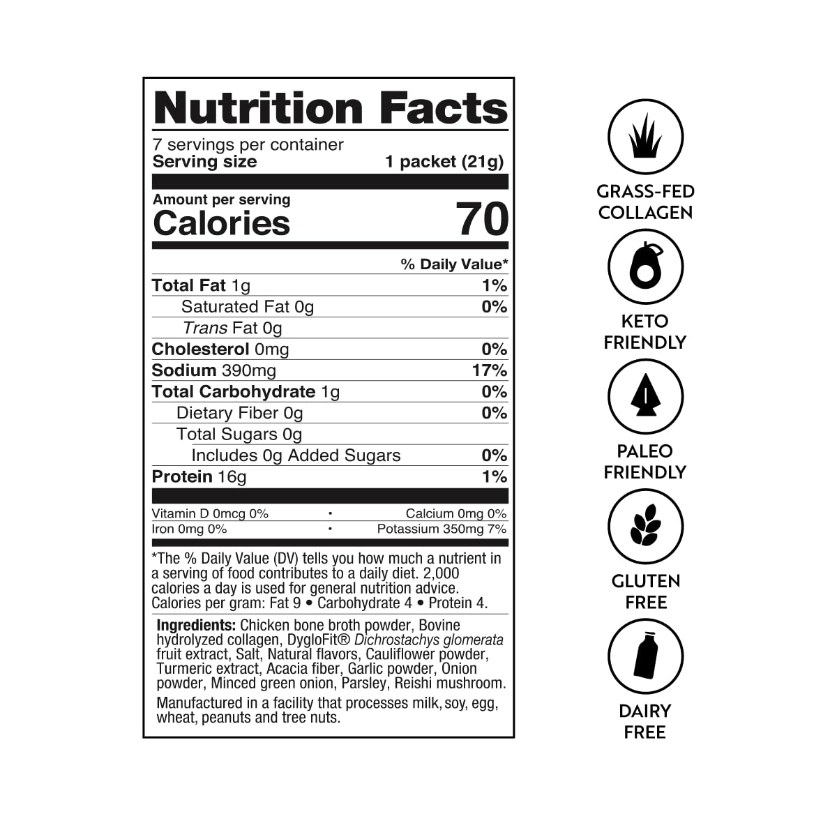Dr. Kellyann Collagen Bone Broth Powder mixed in a cup