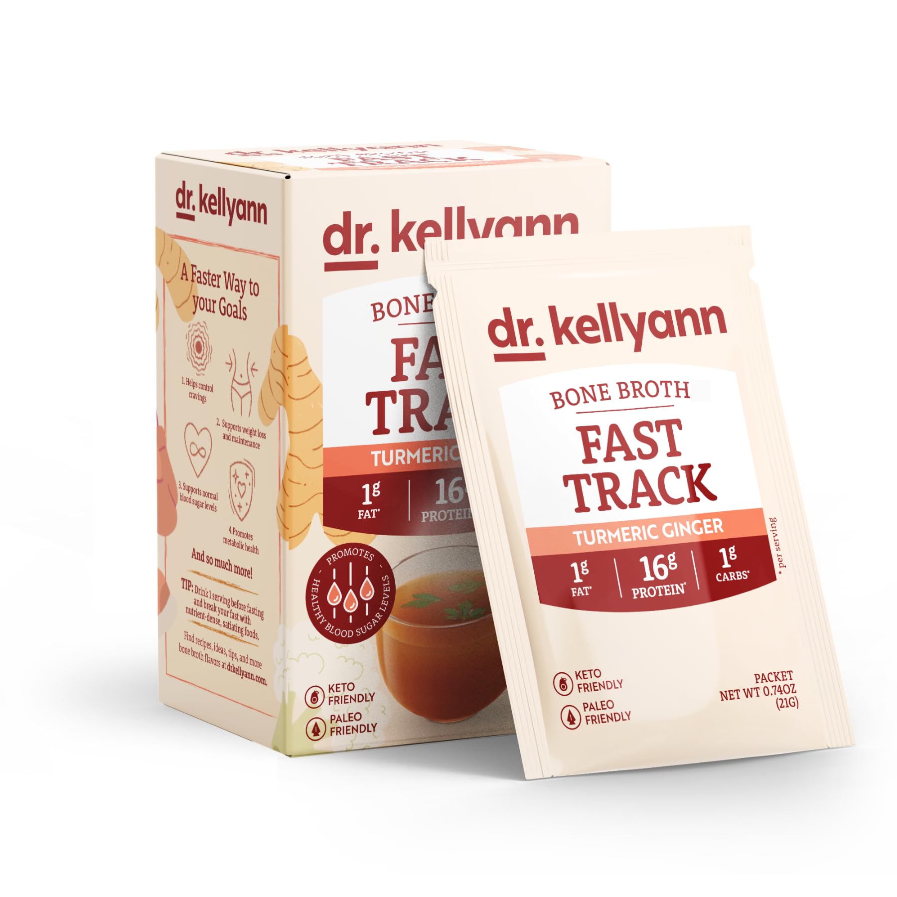 Dr. Kellyann Collagen Bone Broth Powder single-serve packet