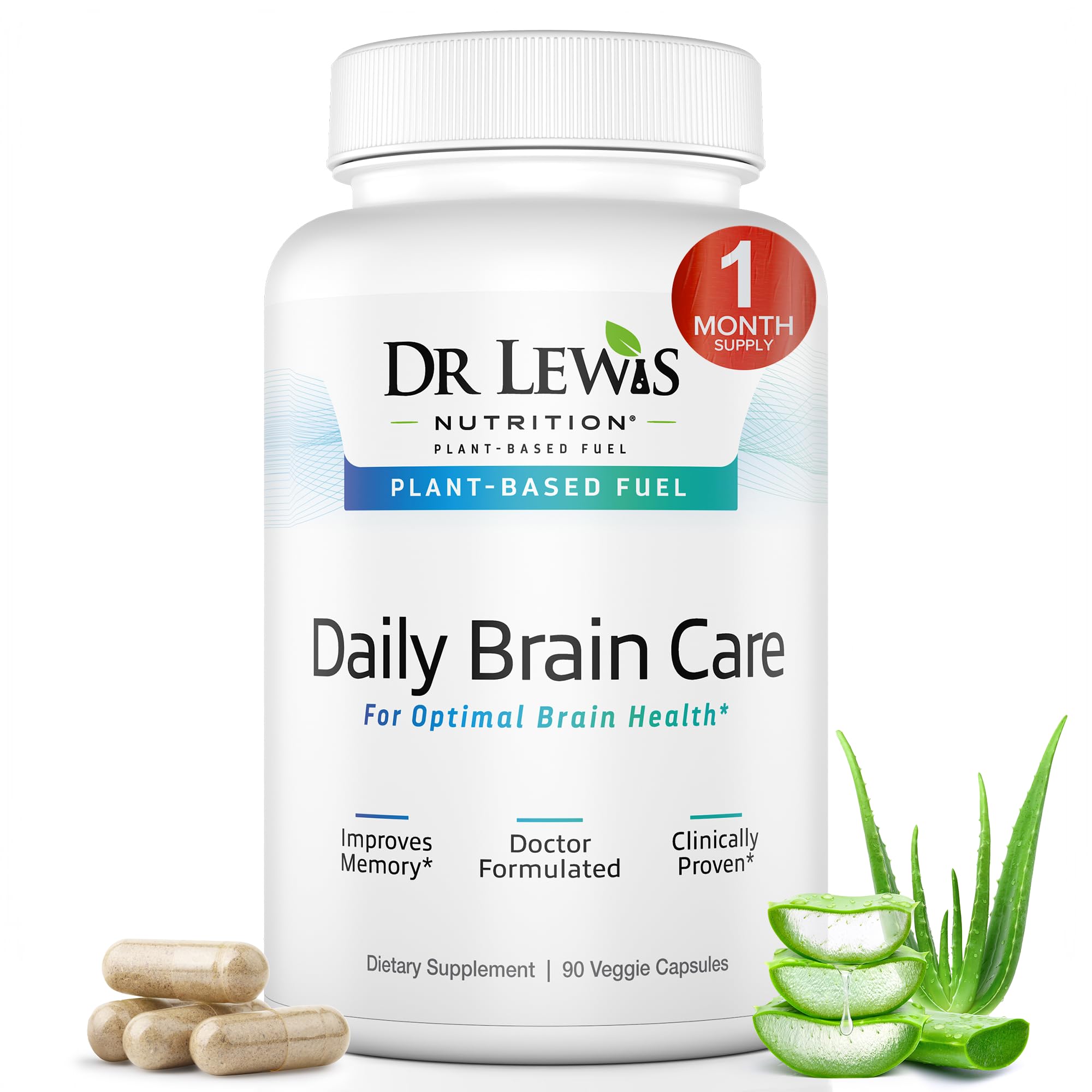 Dr Lewis Nutrition Brain Support Supplement front view