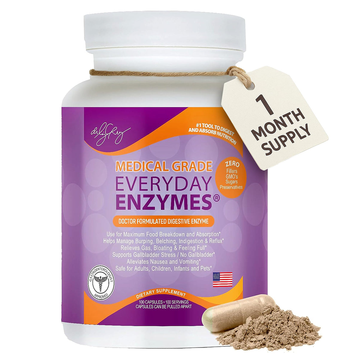Dr. Liz Cruz Multi-Enzyme Supplement 91g front view