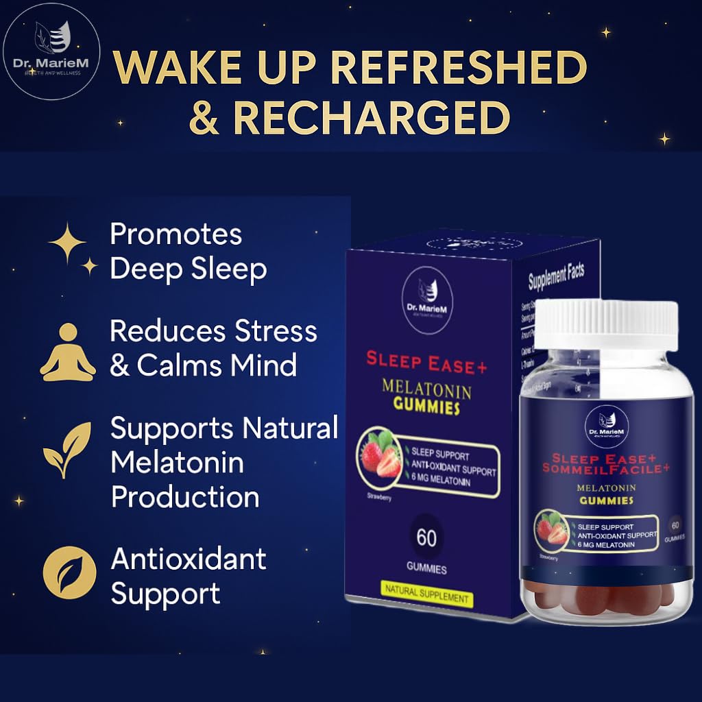 Dr. MarieM Sleep Ease+ Melatonin Gummies with strawberry flavour