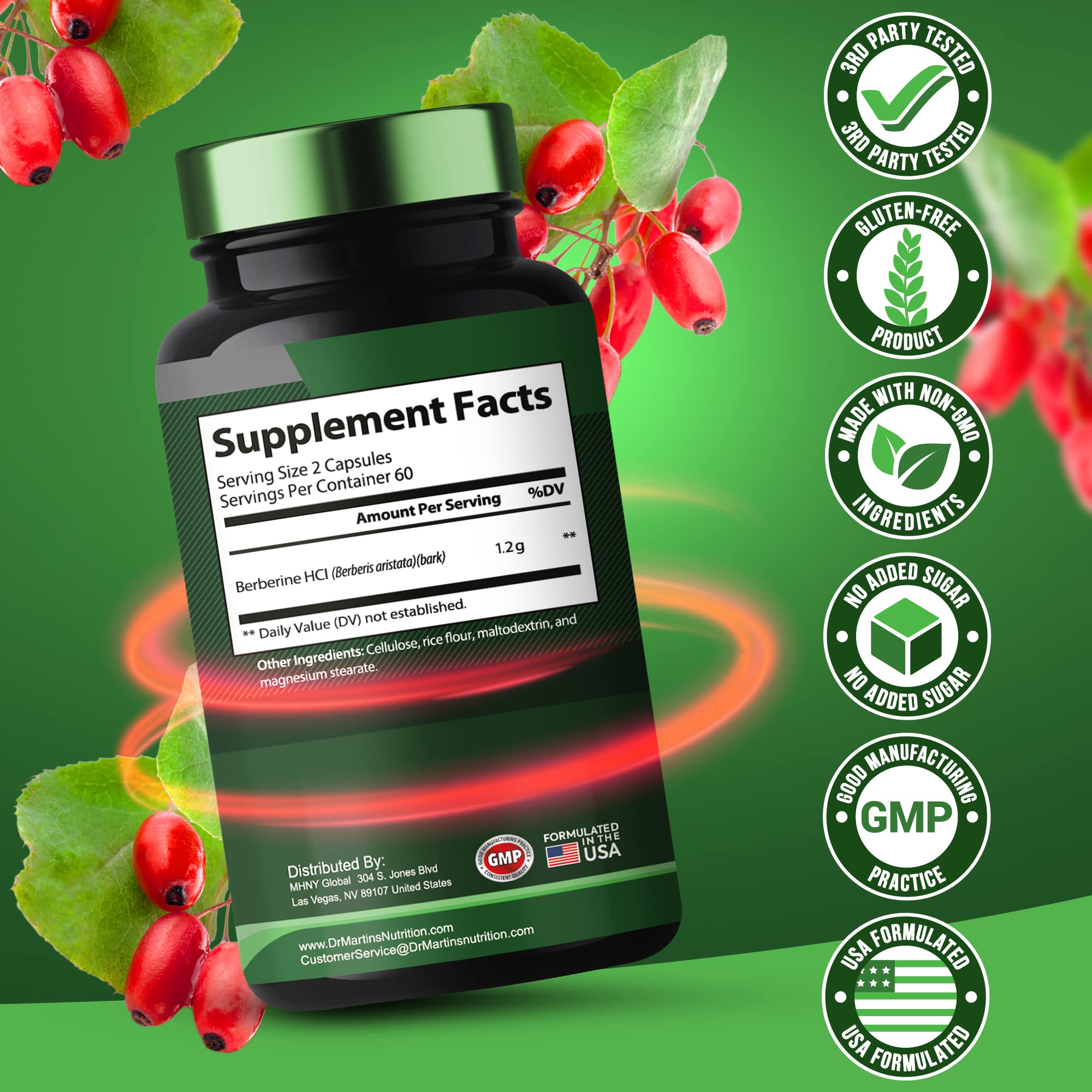 DR. MARTIN'S NUTRITION Berberine capsules packaging
