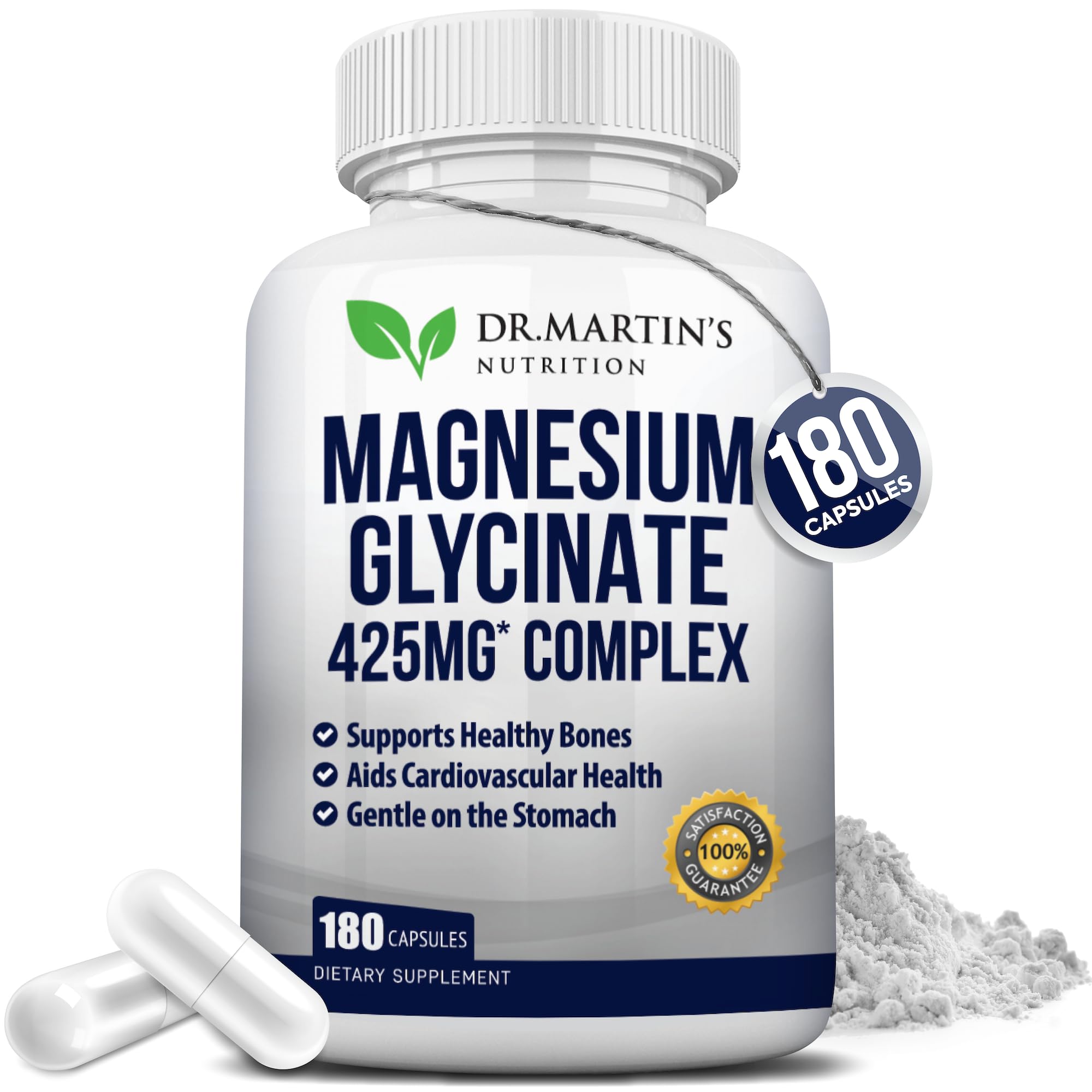 DR. MARTIN'S NUTRITION Magnesium Glycinate 180 vegan capsules front view