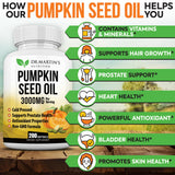 DR. MARTIN'S NUTRITION Omega 3-6-9 Pumpkin Seed Oil bottle side view