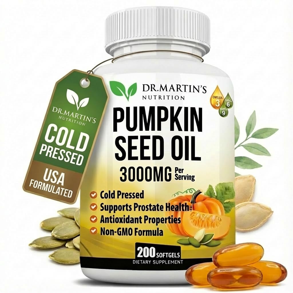 DR. MARTIN'S NUTRITION Omega 3-6-9 Pumpkin Seed Oil softgels front view