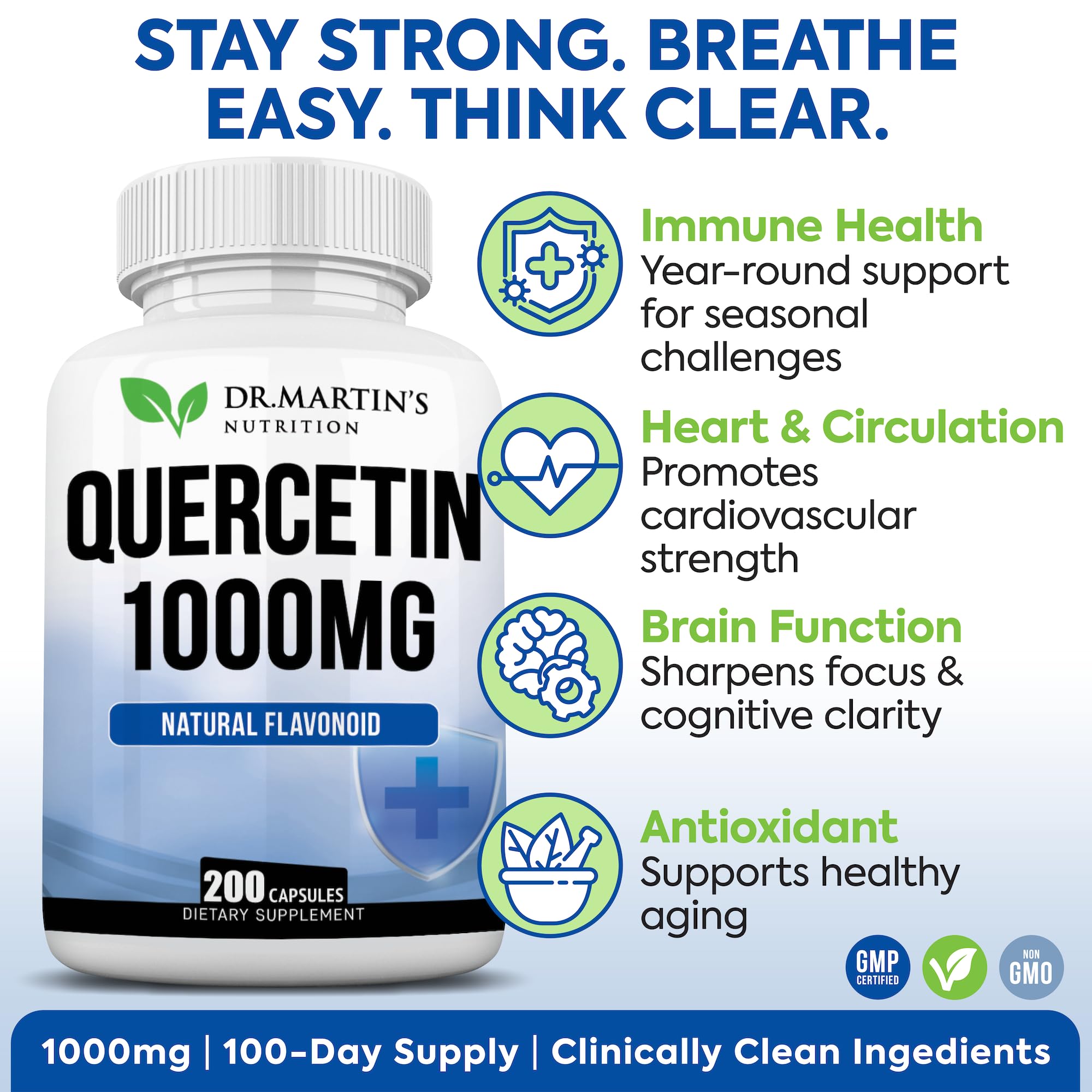 DR. MARTIN'S NUTRITION Quercetin 1000mg supplement side view