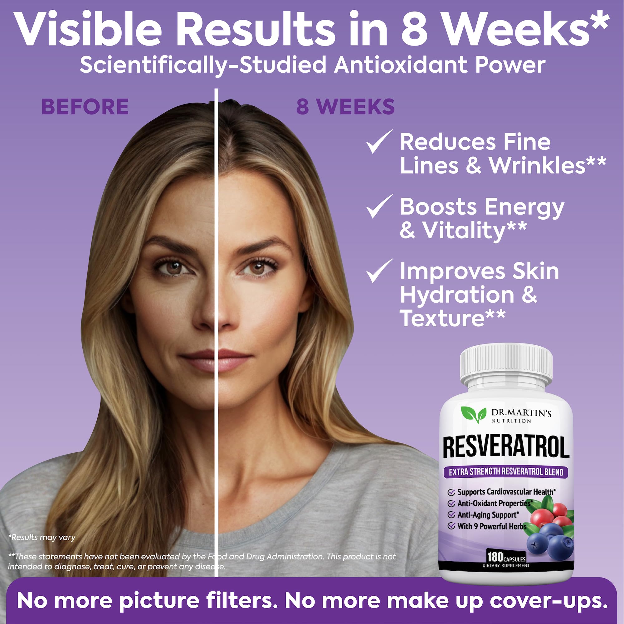 DR. MARTIN'S NUTRITION Resveratrol Supplement displayed with herbs