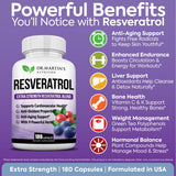 DR. MARTIN'S NUTRITION Resveratrol Supplement side view with ingredients list