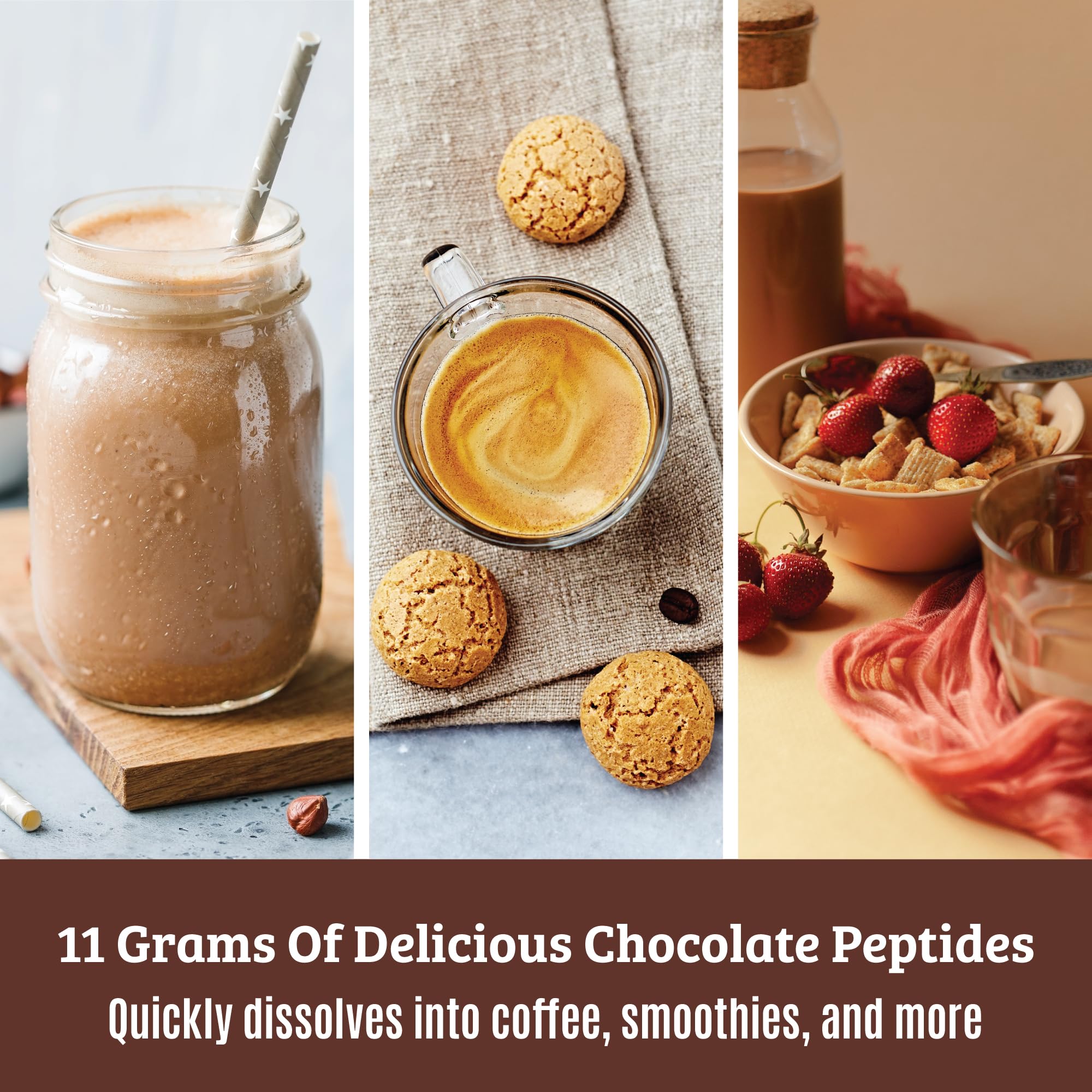 Dr. Matthew Chocolate Collagen Protein Powder alongside a smoothie
