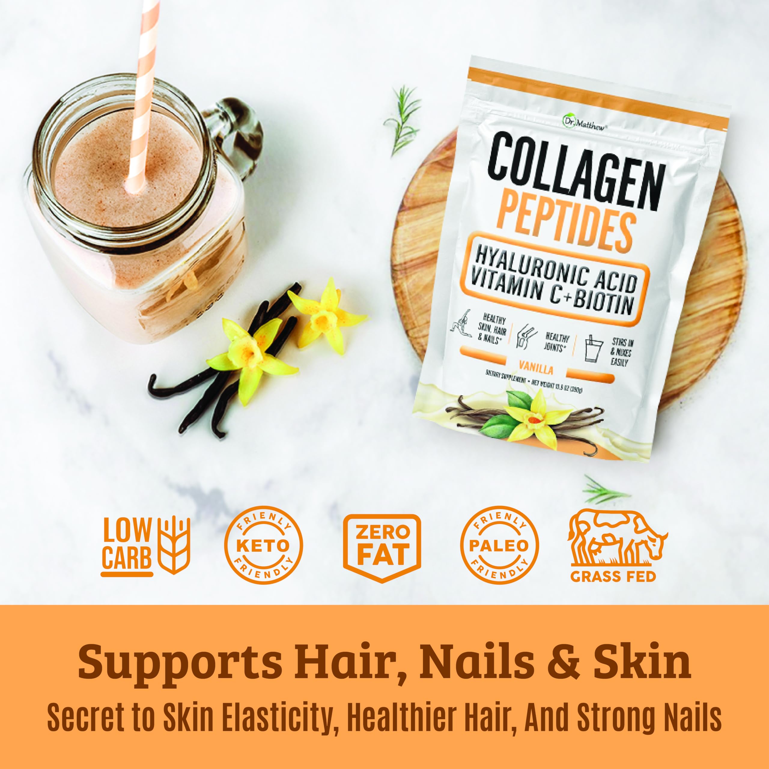 Dr. Matthew Collagen Peptides Powder packaging details