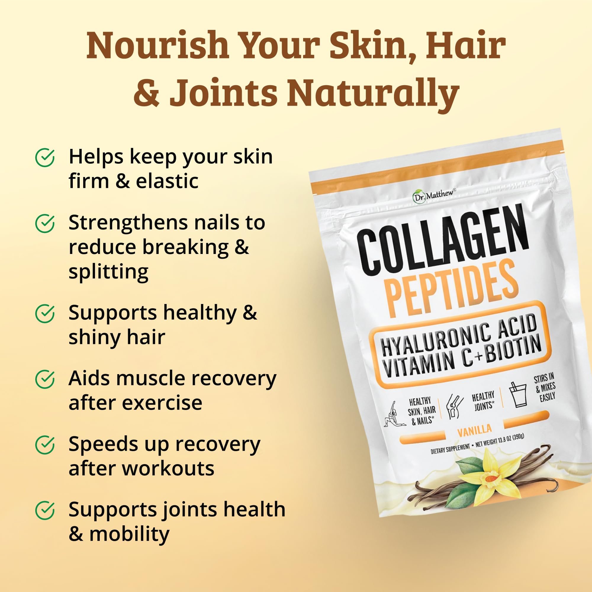 Dr. Matthew Collagen Peptides Powder with coffee