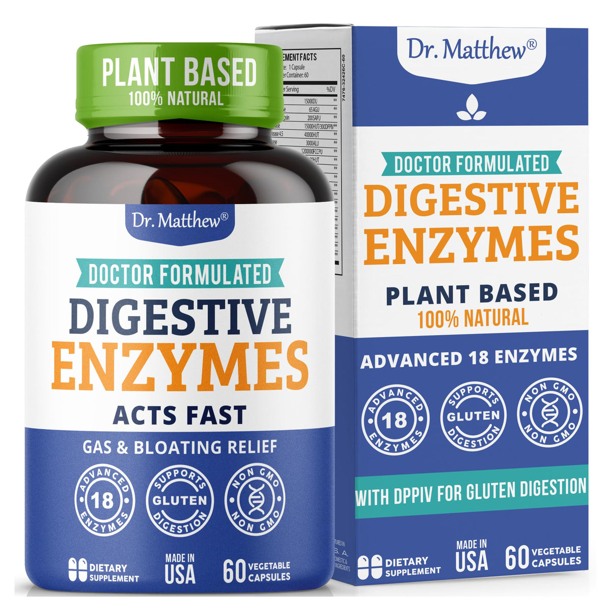 Dr. Matthew Multi-Enzyme Supplement front view packaging