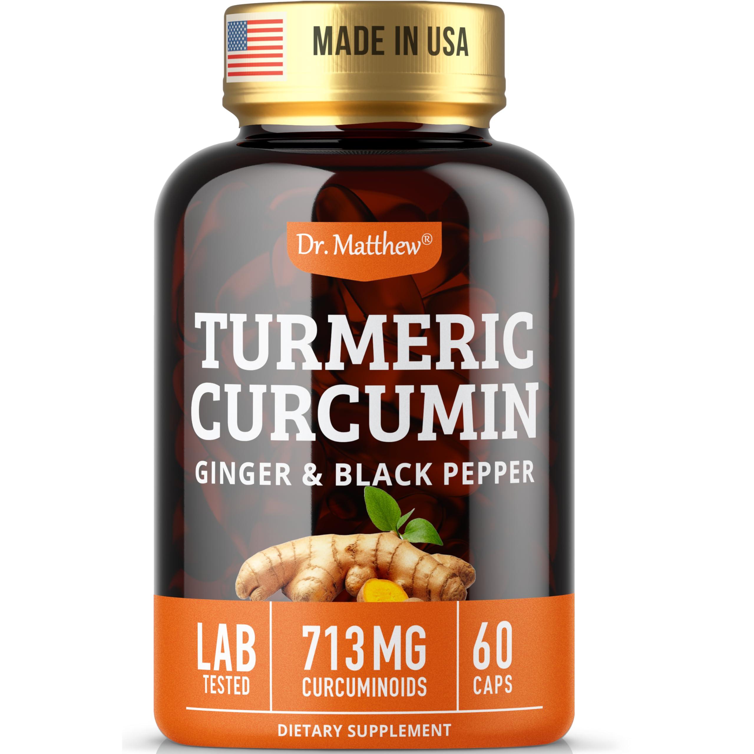 Dr. Matthew Turmeric Curcumin 1000mg Capsules front view