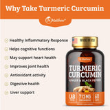 Dr. Matthew Turmeric Curcumin 1000mg Capsules with Bioperine label